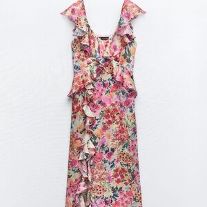 Zara floral Ruffle Dress